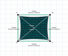 Custom ExtraBlock 330 Shade Sail - Persian Green - 4 Corner - Technical Drawing