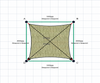 Custom ExtraBlock 330 Shade Sail - Beige - 4 Corner - Technical Drawing