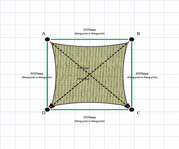 Custom ExtraBlock 330 Shade Sail - Beige - 4 Corner