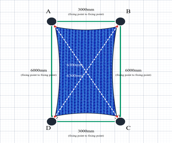 Custom Monotec 370 Shade Sail - Bundena Blue - 4 Corner