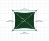 Custom Monotec 370 Shade Sail - Koonunga Green - 4 Corner - Technical Drawing