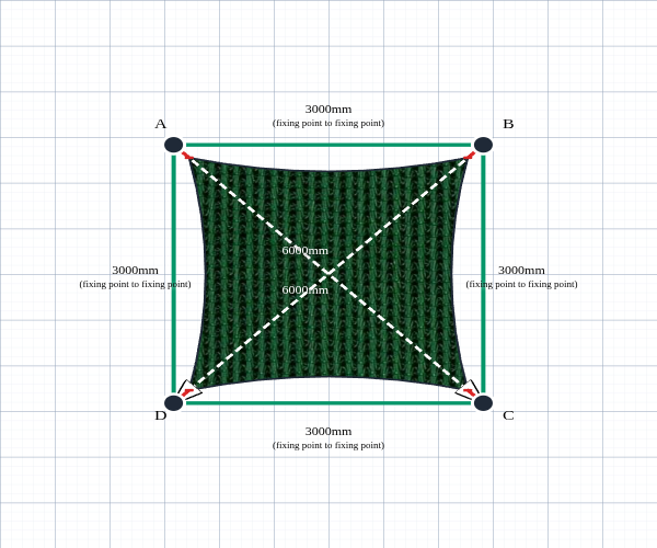 Custom Monotec 370 Shade Sail - Koonunga Green - 4 Corner