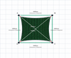 Custom Monotec 370 Shade Sail - Koonunga Green - 4 Corner - Technical Drawing