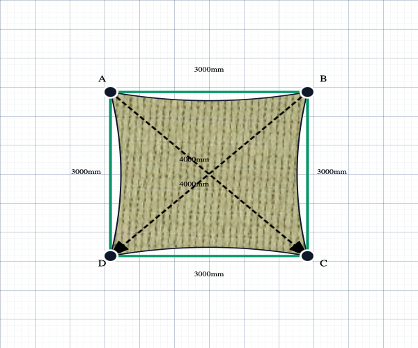 Custom ExtraBlock 330 Shade Sail - Beige - 4 Corner