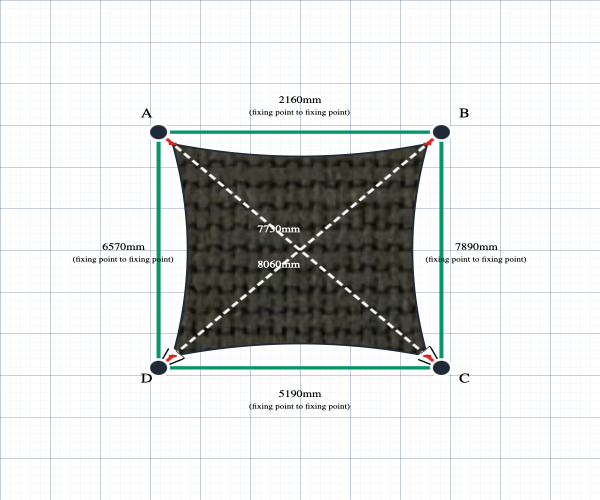 Custom ExtraBlock 330 Shade Sail - Chocolate - 4 Corner