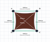 Custom Monotec 370 Shade Sail - Marrocan Terracotta - 4 Corner - Technical Drawing