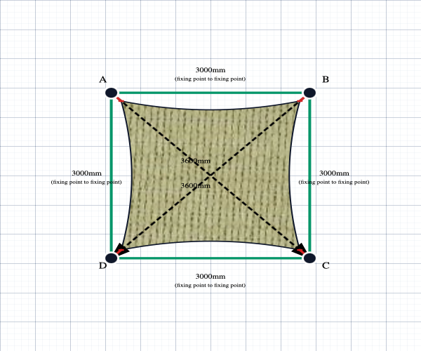 Custom ExtraBlock 330 Shade Sail - Beige - 4 Corner