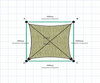 Custom ExtraBlock 330 Shade Sail - Beige - 4 Corner - Technical Drawing