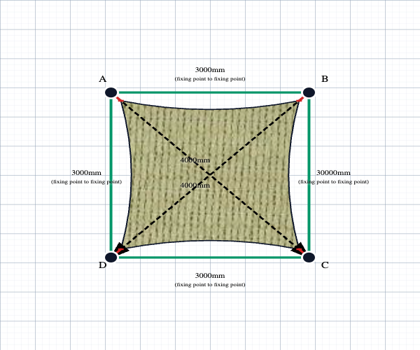 Custom ExtraBlock 330 Shade Sail - Beige - 4 Corner