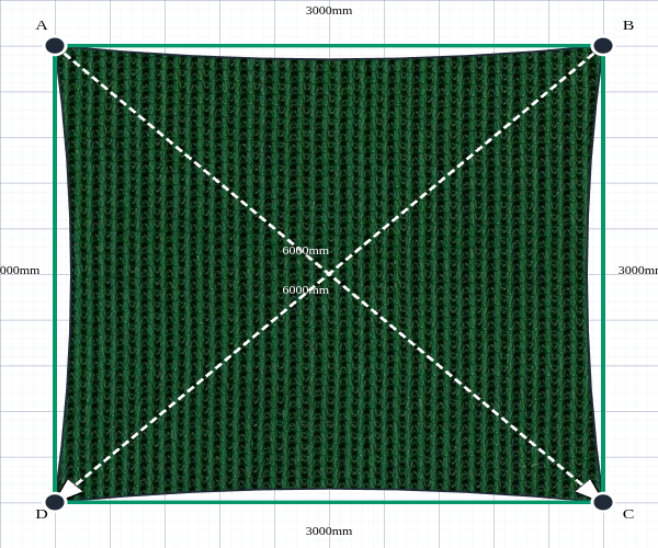 Custom Monotec 370 Shade Sail - Koonunga Green - 4 Corner