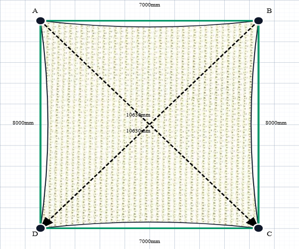 Custom Monotec 370 Shade Sail - Chino Cream - 4 Corner