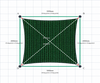 Custom Monotec 370 Shade Sail - Koonunga Green - 4 Corner - Technical Drawing