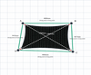 Custom Monotec 370 Shade Sail - Domino Black - 4 Corner - Technical Drawing