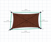 Custom Shadetec 320 Shade Sail - Canyon Tan - 4 Corner - Technical Drawing
