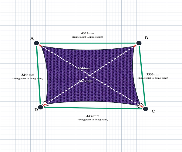 Custom Monotec 370 Shade Sail - Jazzberry Purple - 4 Corner