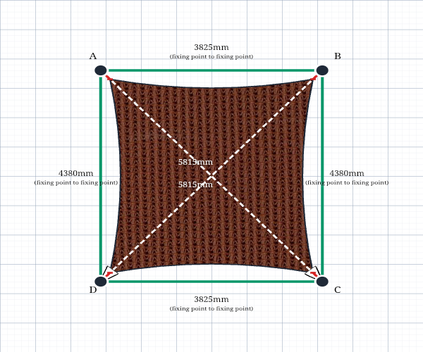 Custom Monotec 370 Shade Sail - Marrocan Terracotta - 4 Corner