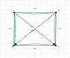 Custom Shadetec 320 Shade Sail - Arctic White - 4 Corner - Technical Drawing