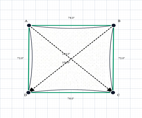 Custom Shadetec 320 Shade Sail - Arctic White - 4 Corner