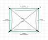Custom Shadetec 320 Shade Sail - Arctic White - 4 Corner - Technical Drawing