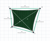 Custom Monotec 370 Shade Sail - Koonunga Green - 4 Corner - Technical Drawing