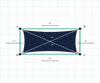 Custom Shadetec 320 Shade Sail - Deep Sea Navy - 4 Corner - Technical Drawing
