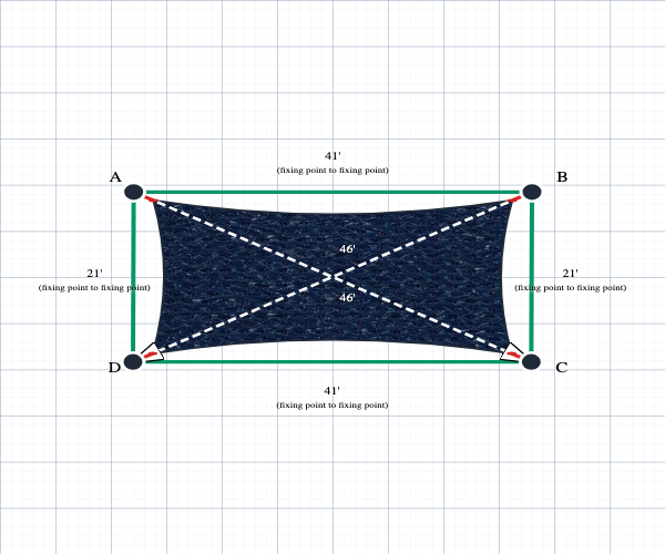 Custom Shadetec 320 Shade Sail - Deep Sea Navy - 4 Corner