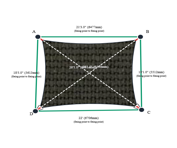 Custom ExtraBlock 330 Shade Sail - Chocolate - 4 Corner