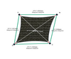 Custom ExtraBlock 330 Shade Sail - Chocolate - 4 Corner - Technical Drawing