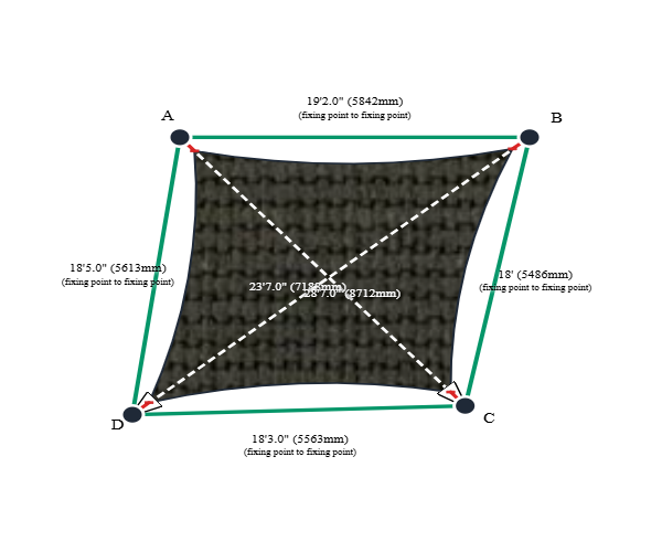 Custom ExtraBlock 330 Shade Sail - Chocolate - 4 Corner
