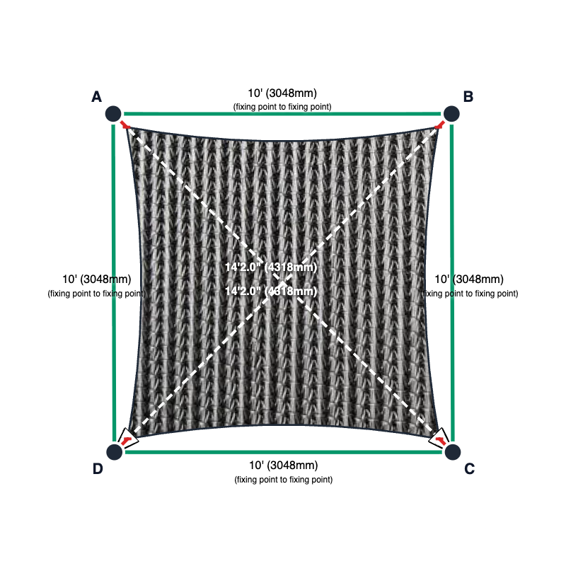 Custom Monotec 370 Shade Sail - Titanium - 4 Corner