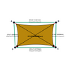 Custom Shadetec 320 Shade Sail - Canyon Tan - 4 Corner - Technical Drawing