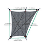 Custom Shadetec 320 Shade Sail - Alpine Silver - 5 Corner - Technical Drawing