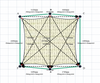 Custom ExtraBlock 330 Shade Sail - Cream - 6 Corner - Technical Drawing
