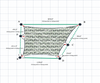 Custom ExtraBlock 330 Shade Sail - Pearl Onyx - 6 Corner - Technical Drawing