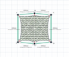 Custom ExtraBlock 330 Shade Sail - Pearl Onyx - 6 Corner - Technical Drawing